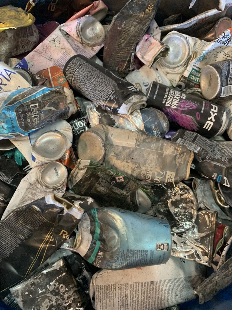 Aerosol, Aluminum Aerosol Can Scrap at Haiti Recycling
