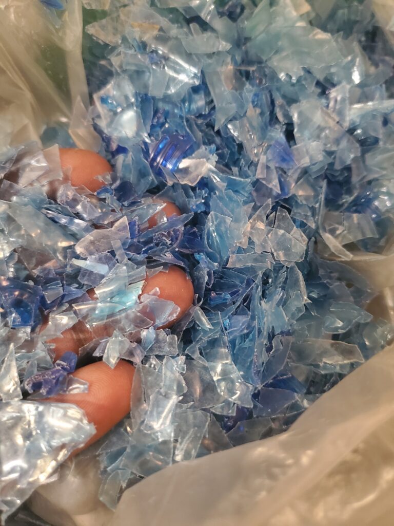 PET Regrind Blue, Recycled PET Plastic Scrap at Haiti Recycling