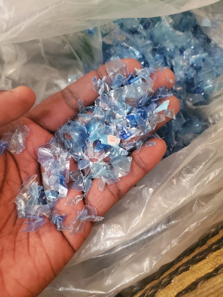PET Regrind Blue, Recycled PET Plastic Scrap at Haiti Recycling