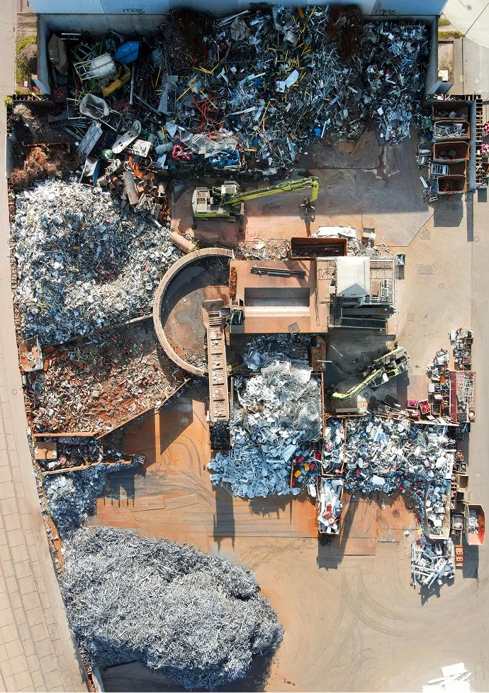 Sorted scrap materials at Haiti Recycling's facility