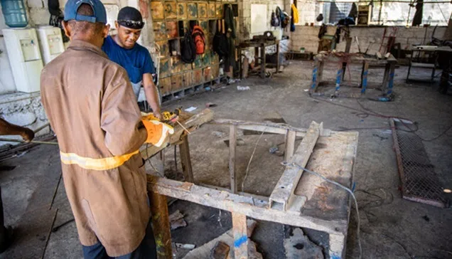 Quality control workspace at Haiti Recycling